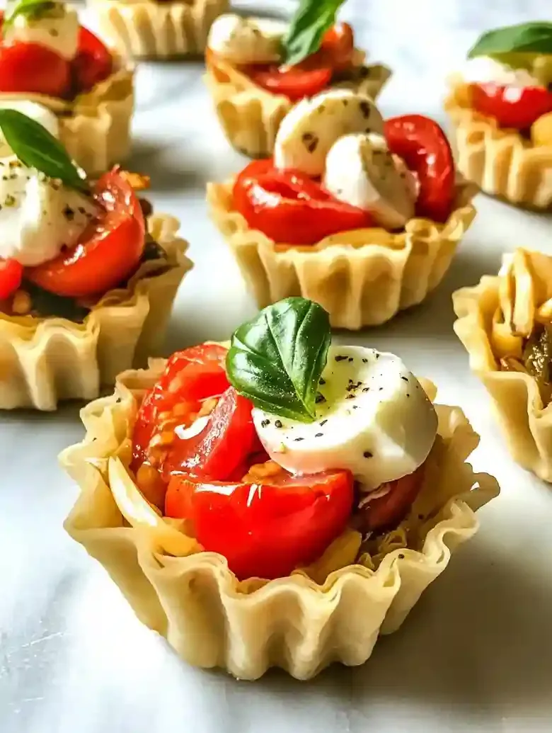 Mini Caprese Phyllo Cups