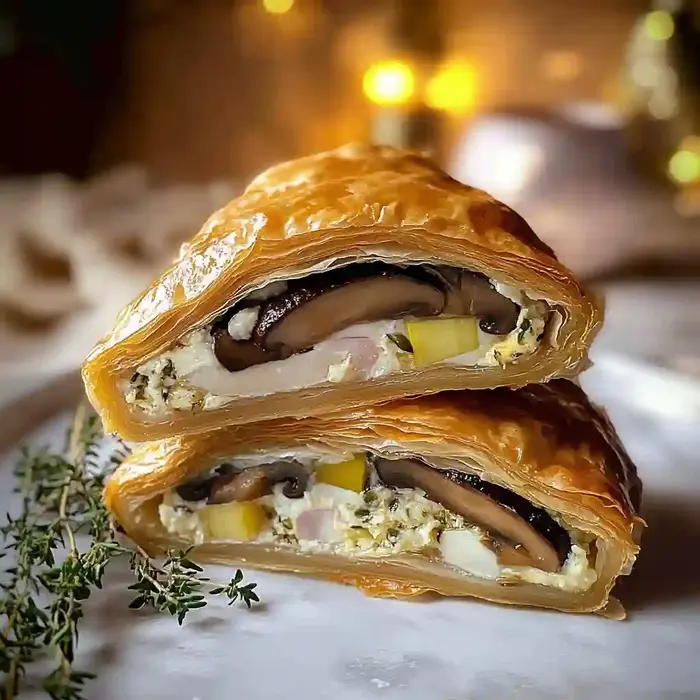 Mushroom Wellington with Creamy Leeks