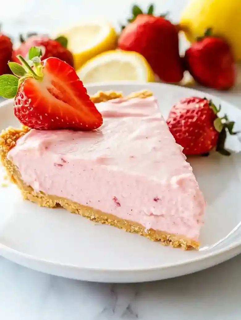 No Bake Strawberry Lemonade Pie Recipe