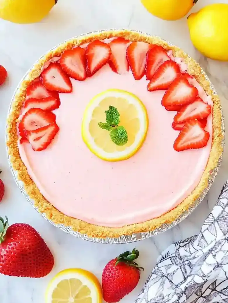 No Bake Strawberry Lemonade Pie Recipe