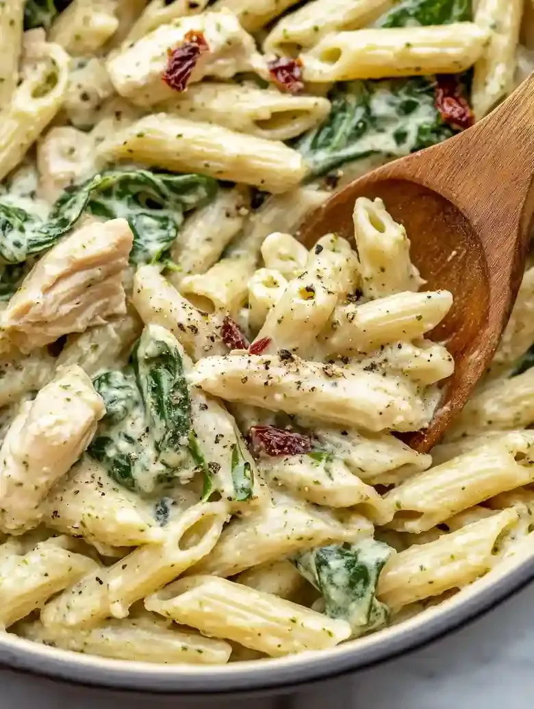One Pot Creamy Pesto Chicken Pasta