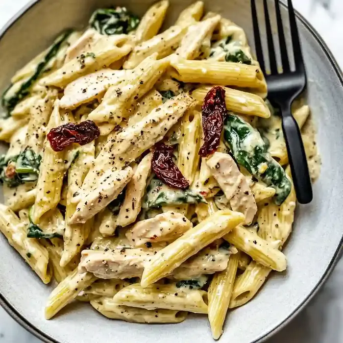 One Pot Creamy Pesto Chicken Pasta