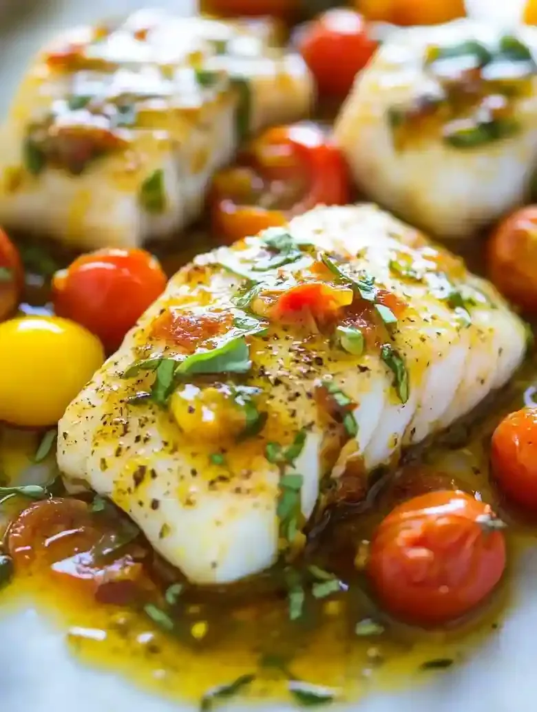 Pan Seared Cod With White Wine Sauce