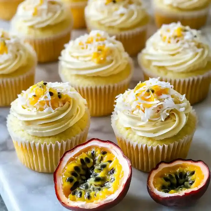 Passionfruit Cupcakes with Coconut Buttercream