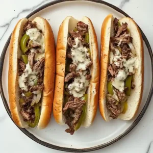 Philly Cheesesteak with Sautéed Peppers and Mushrooms