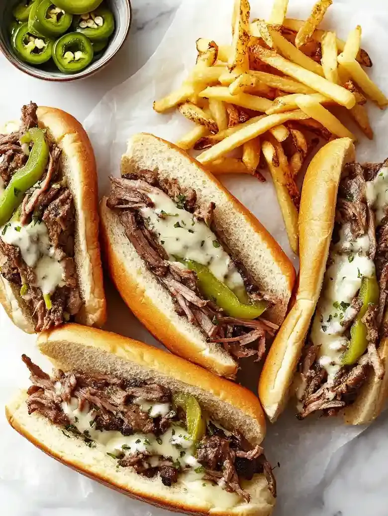 Philly Cheesesteak with Sautéed Peppers and Mushrooms