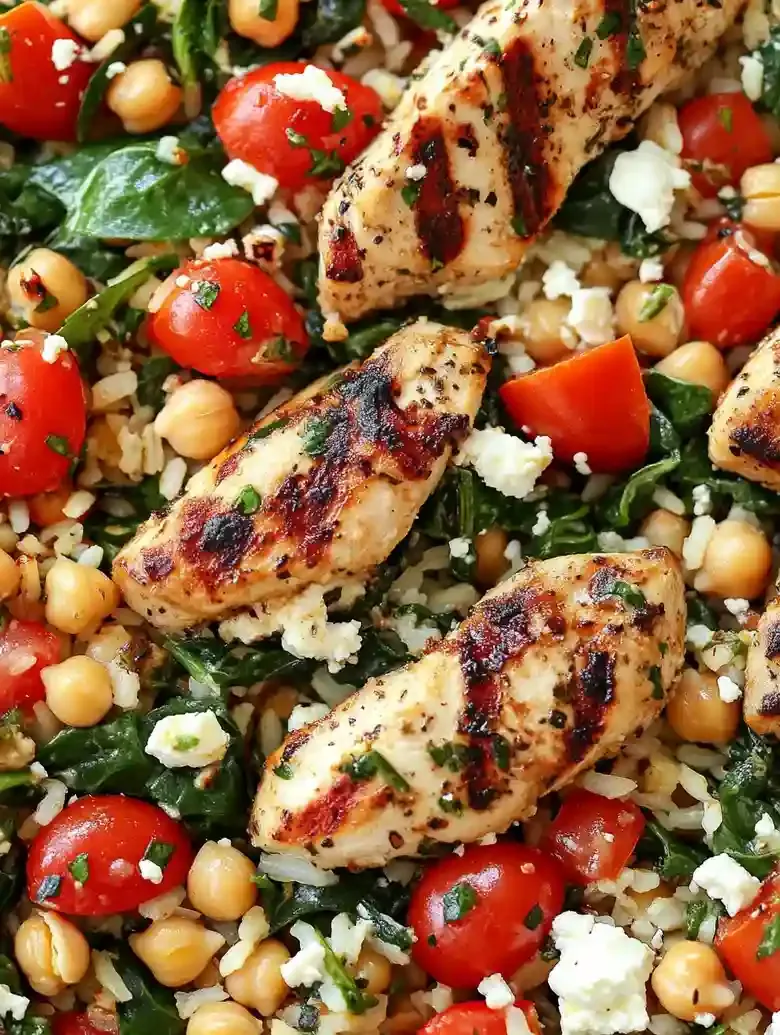 Quick Greek Chicken and Lemon Rice