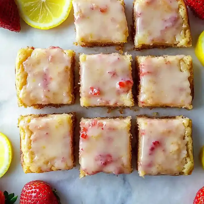 Strawberry Lemon Blondies Dessert Recipe