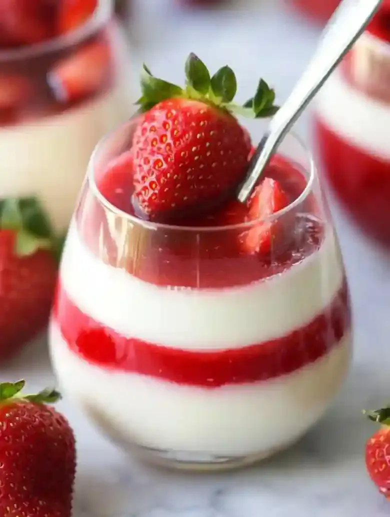 Strawberry Panna Cotta Dessert Recipe