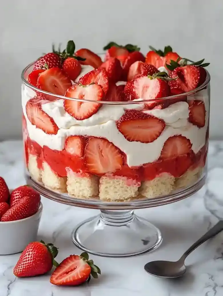 Strawberry Trifle with Homemade Layers