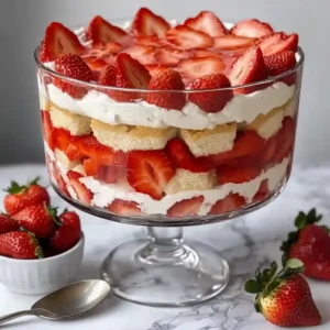 Strawberry Trifle with Homemade Layers
