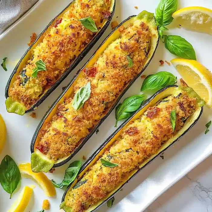 Stuffed Zucchini with Ricotta and Tomatoes