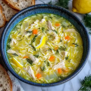 Traditional Greek Lemon Chicken Soup