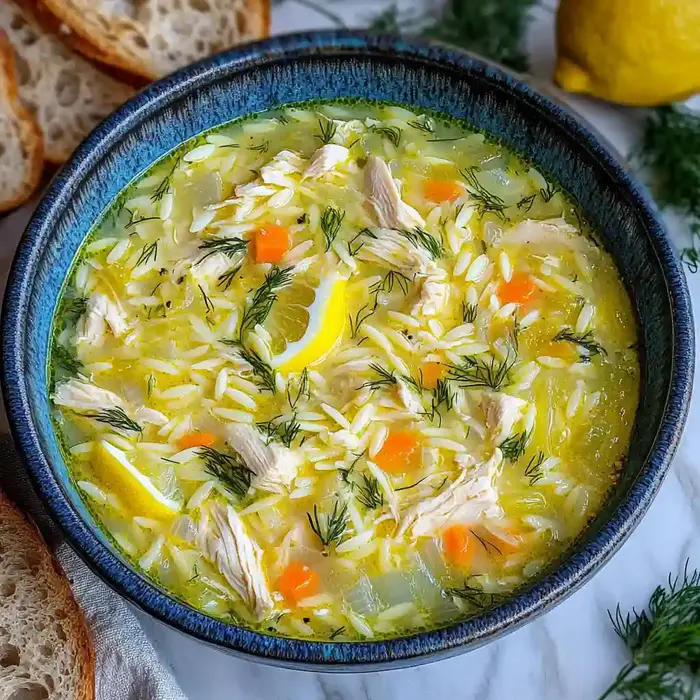 Traditional Greek Lemon Chicken Soup