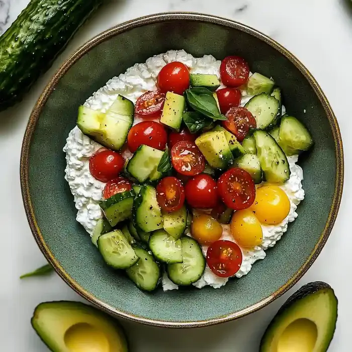 Cottage Cheese Salad with Fresh Veggies