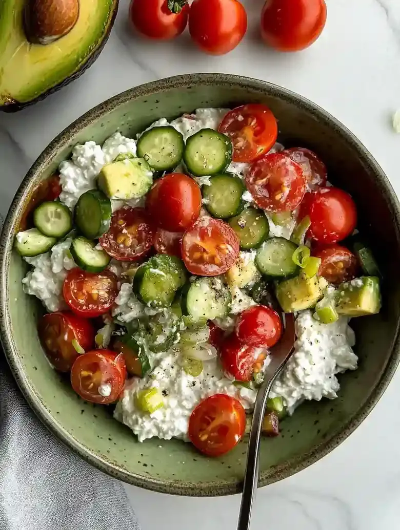 Cottage Cheese Salad with Fresh Veggies