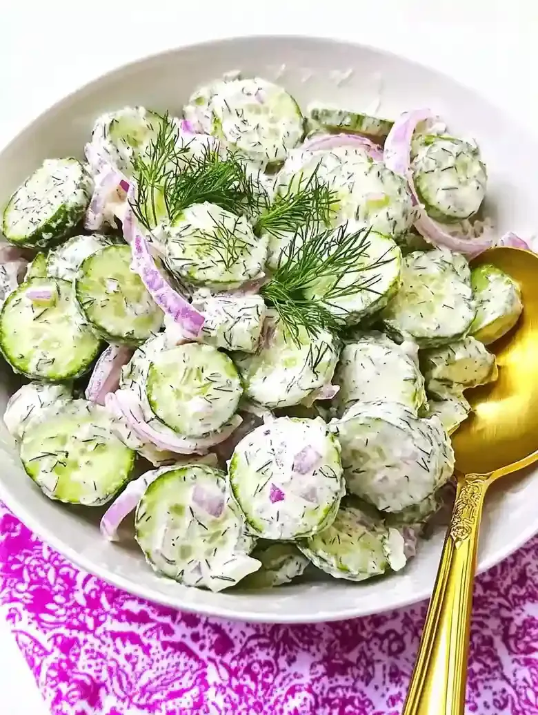 Creamy Vegan Cucumber Salad Recipe