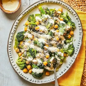 Crunchy Roasted Broccoli Caesar Salad