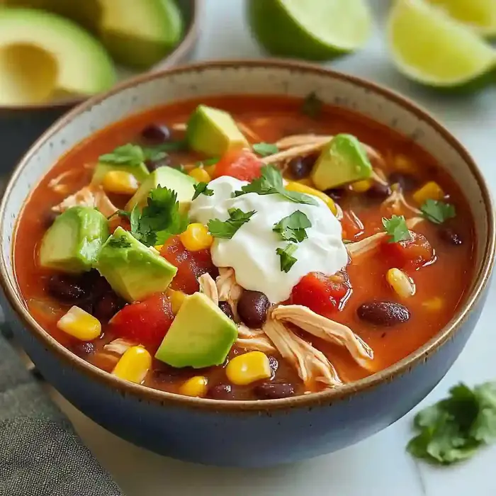 Easy Slow Cooker Chicken Tortilla Soup