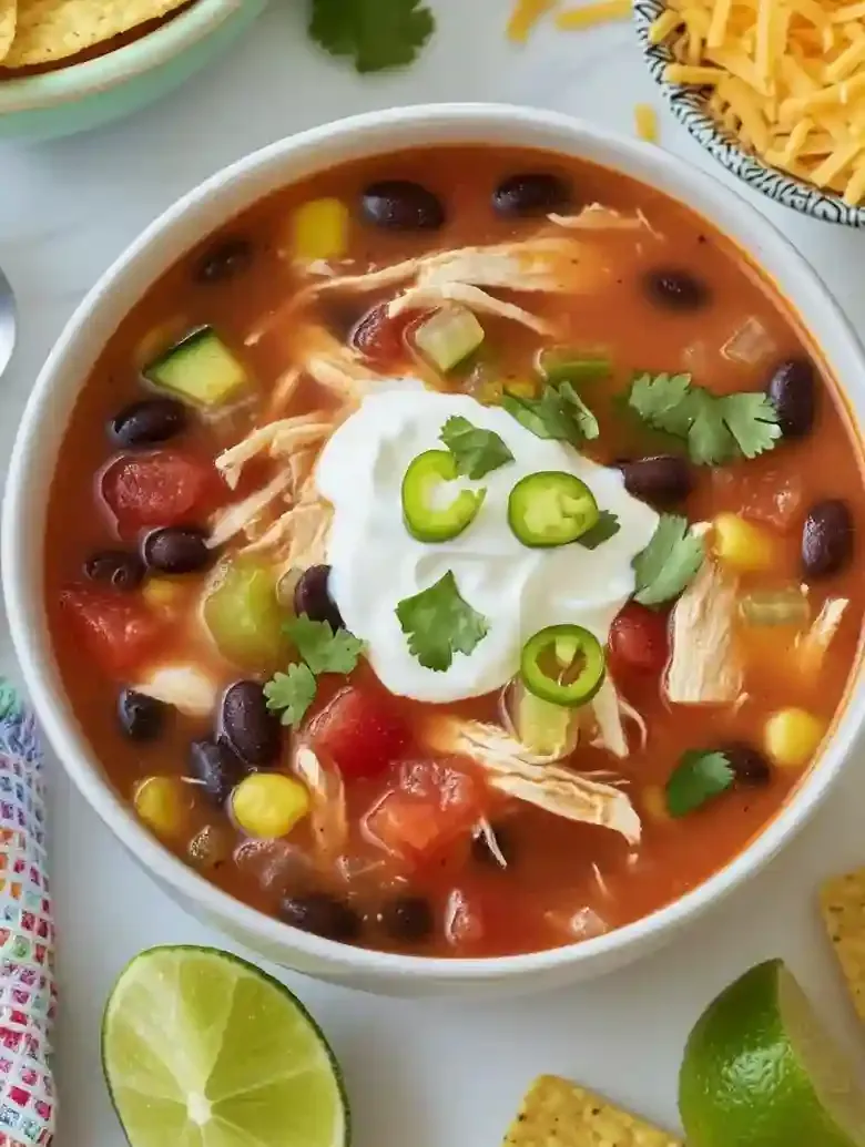 Easy Slow Cooker Chicken Tortilla Soup