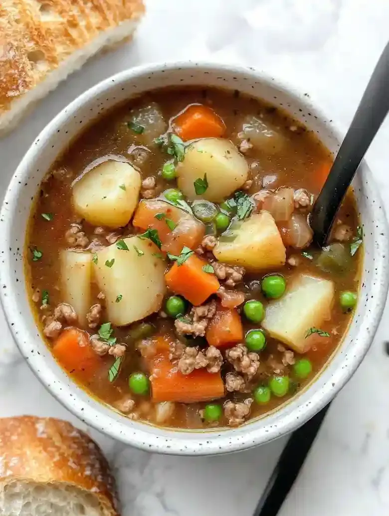 Easy Slow Cooker Hamburger Stew Recipe