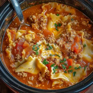 Easy Slow Cooker Lasagna Soup