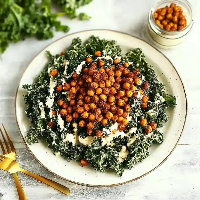 Garlicky Kale Salad with Chickpeas
