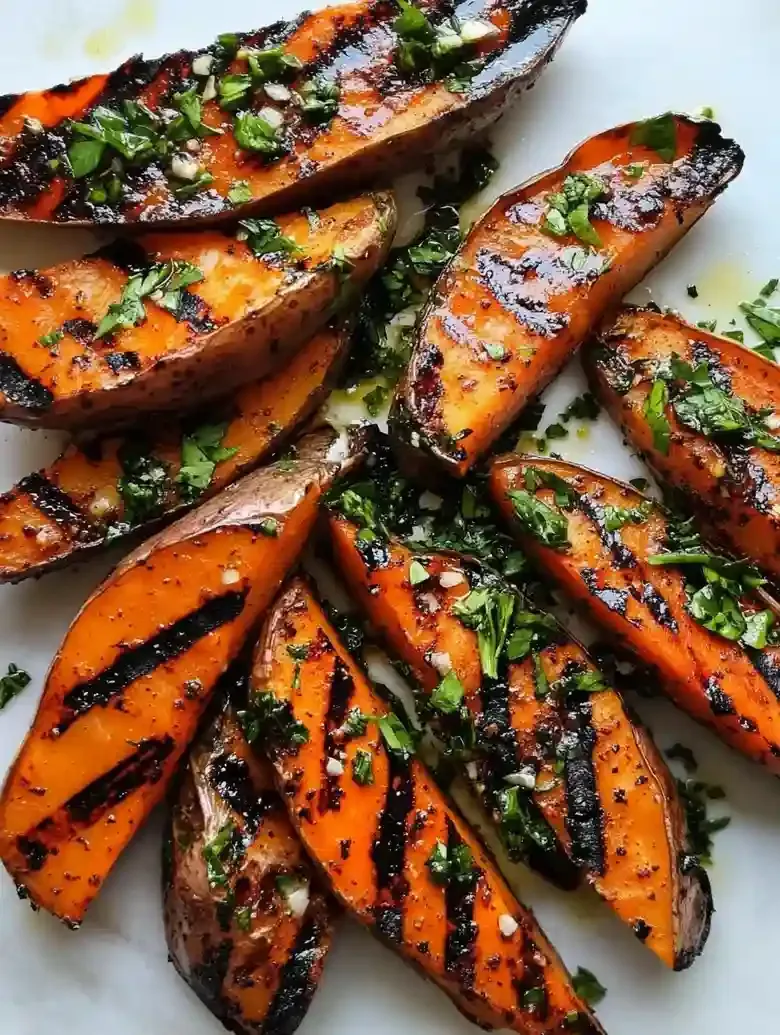 Grilled Sweet Potatoes with Chimichurri