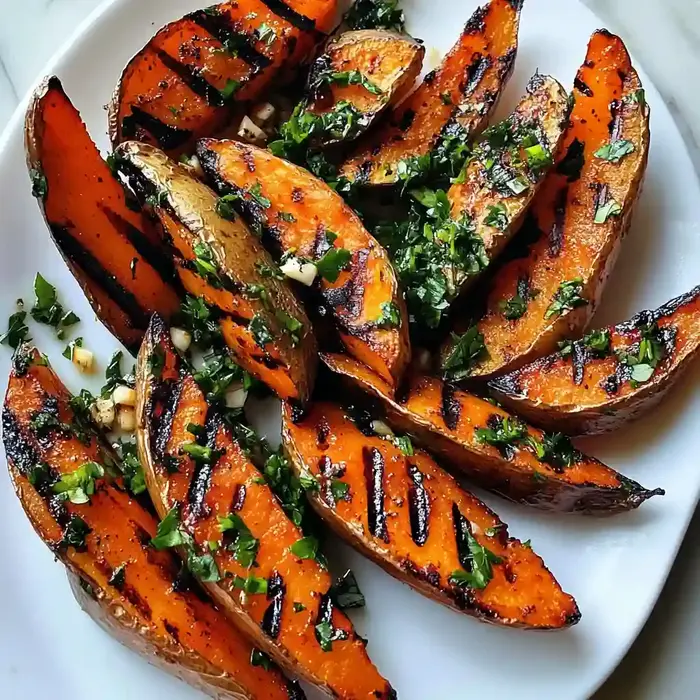 Grilled Sweet Potatoes with Chimichurri