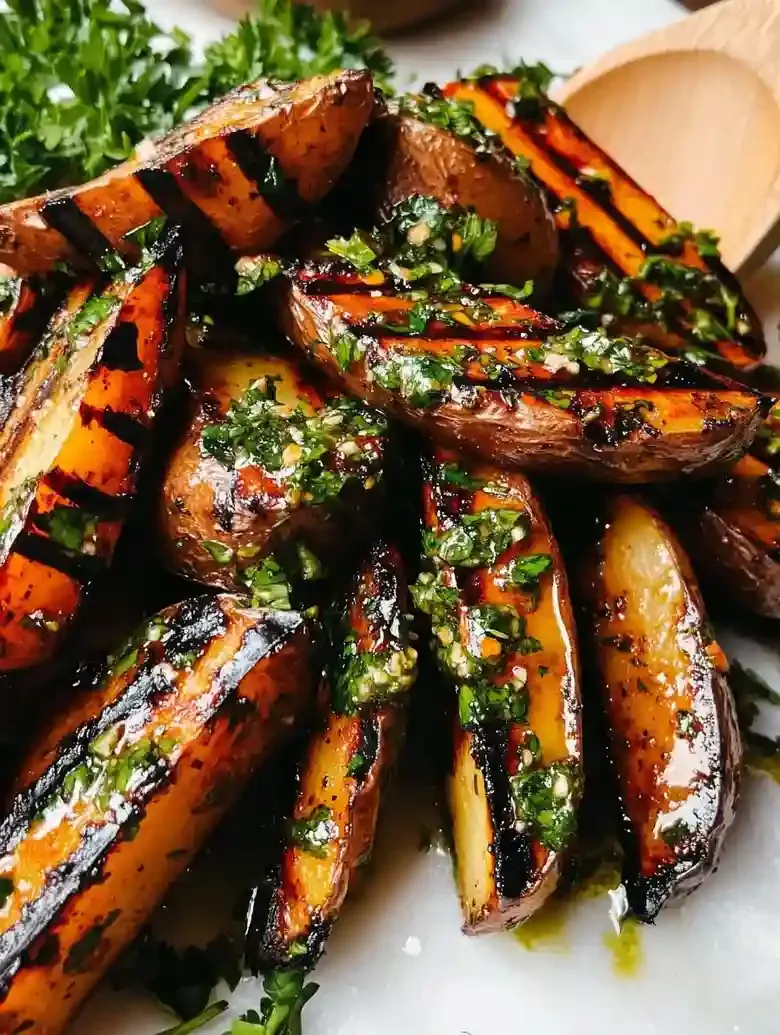Grilled Sweet Potatoes with Chimichurri