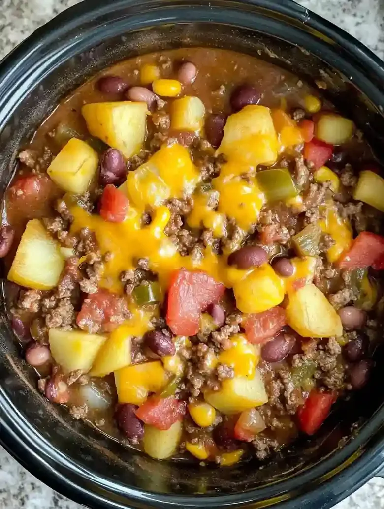 Hearty Crock Pot Cowboy Casserole