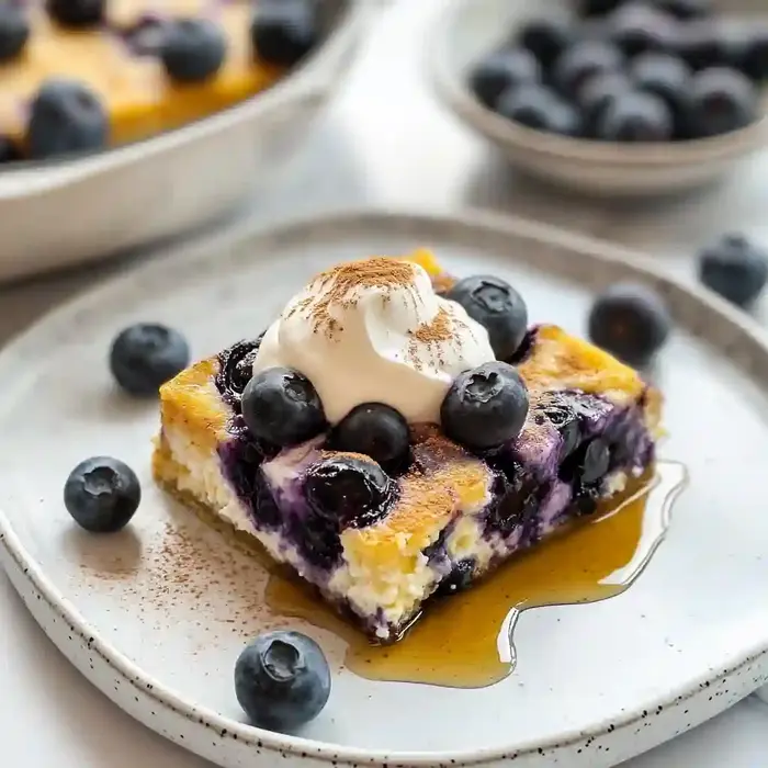 High Protein Blueberry Breakfast Bake