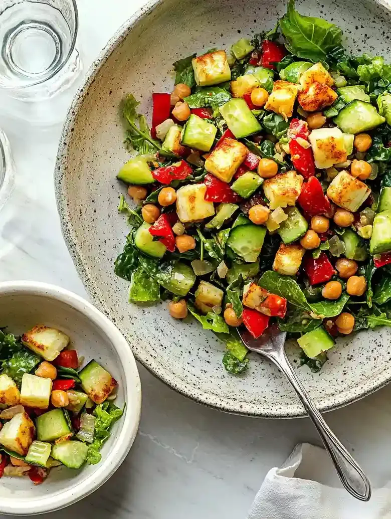 Hot Honey Halloumi Salad Recipe