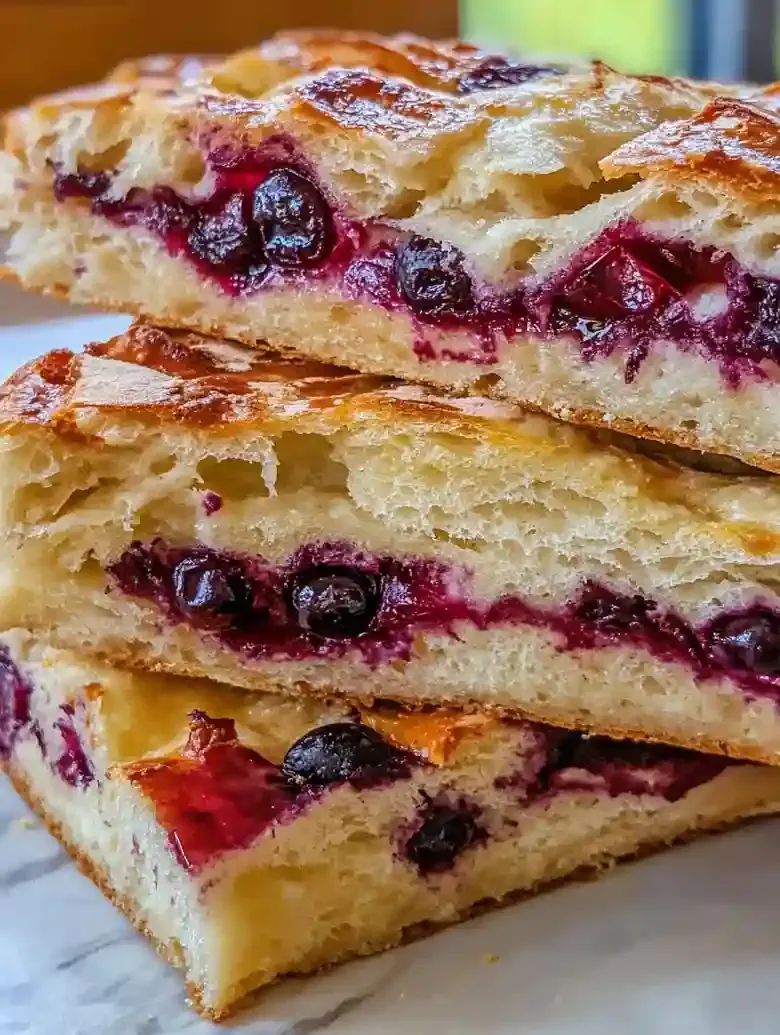 Lemon Blueberry Sourdough Focaccia