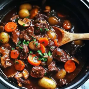 Tender Slow Cooker Beef Bourguignon